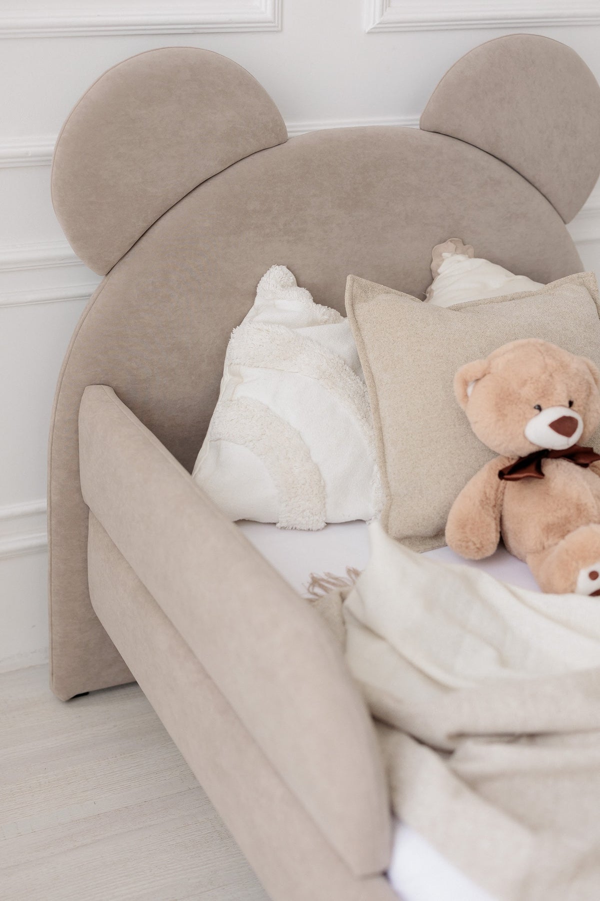 Kinderbed met matras Bear Sleep, afmetingen 80x190 cm, Taupe — aanzicht 15