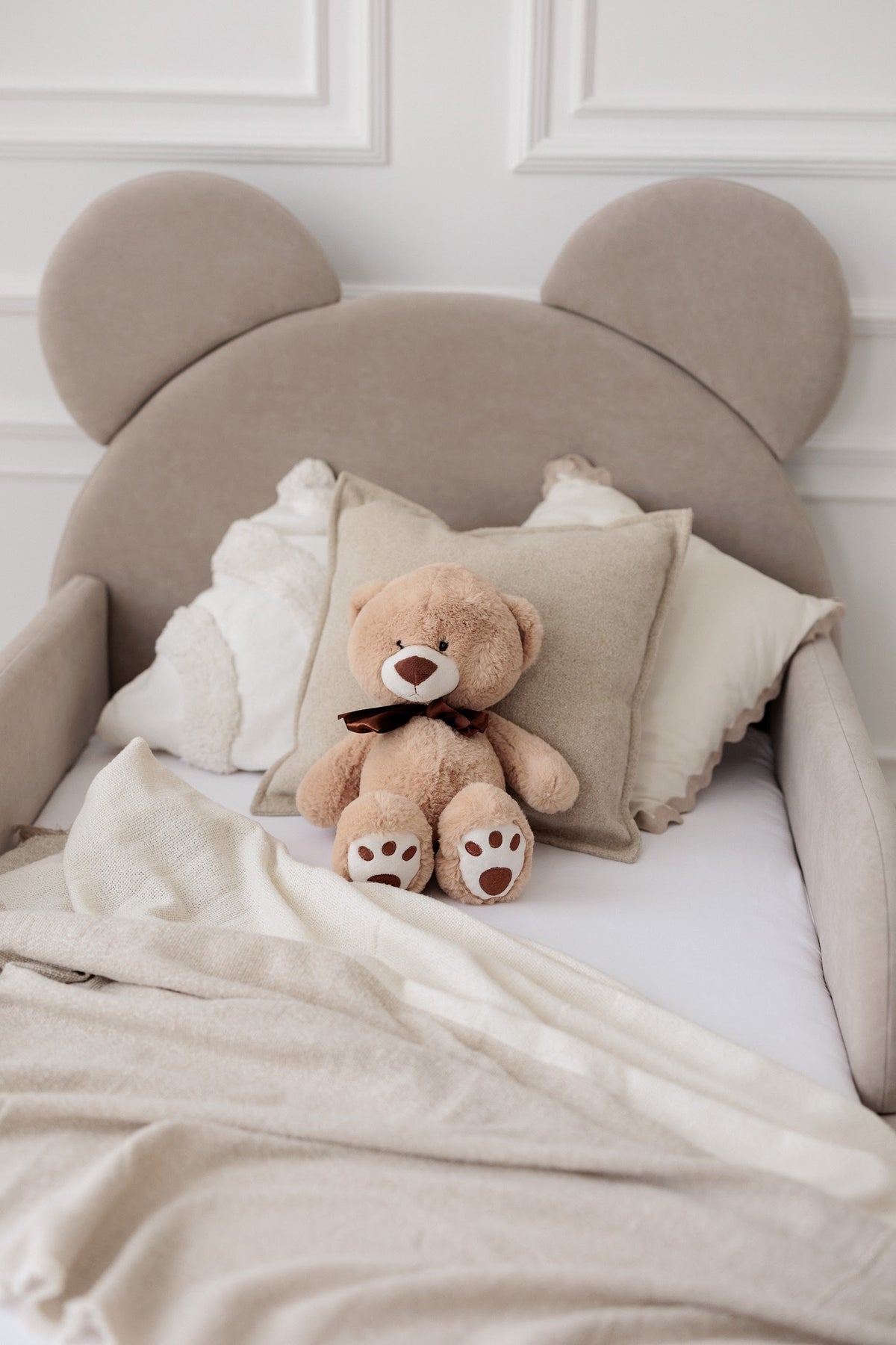 Kinderbed met matras Bear Sleep, afmetingen 80x190 cm, Taupe — aanzicht 18
