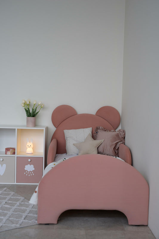 Children's bed Bear, size 80x190 cm, Pink