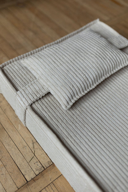 Soft corduroy pet bed for dogs and cats, size L, Taupe — view 4