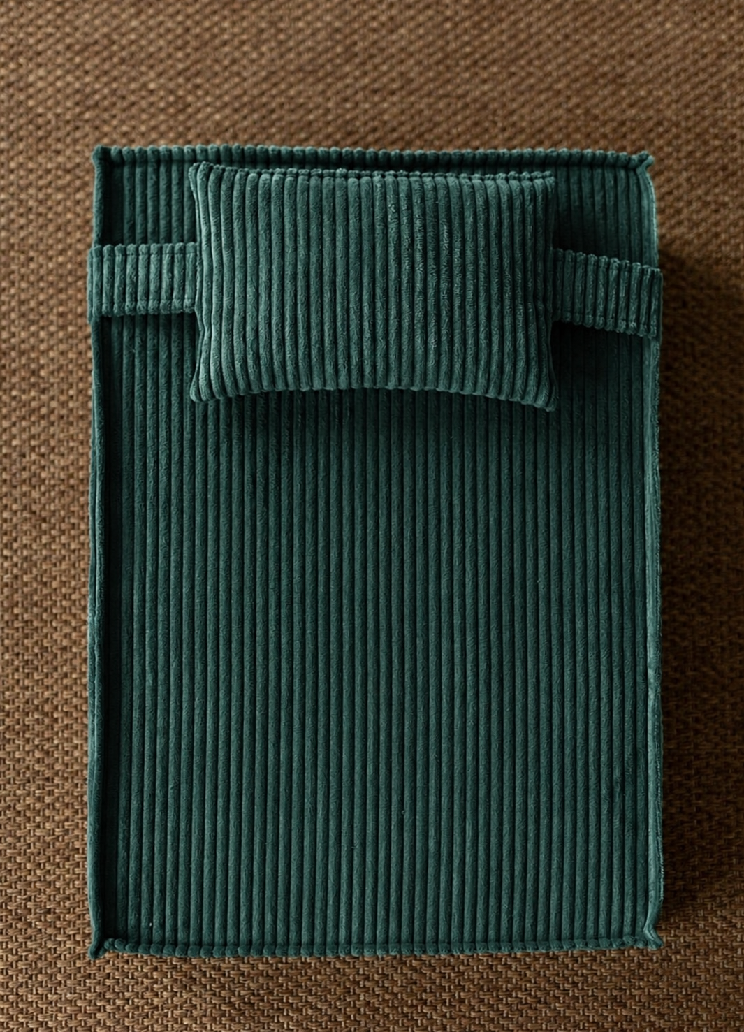 Zachte corduroy ligmand voor hond en kat, maat S, Zeegroen