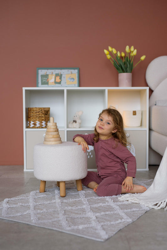 Velour pouf for children and adults, Bukle Milk