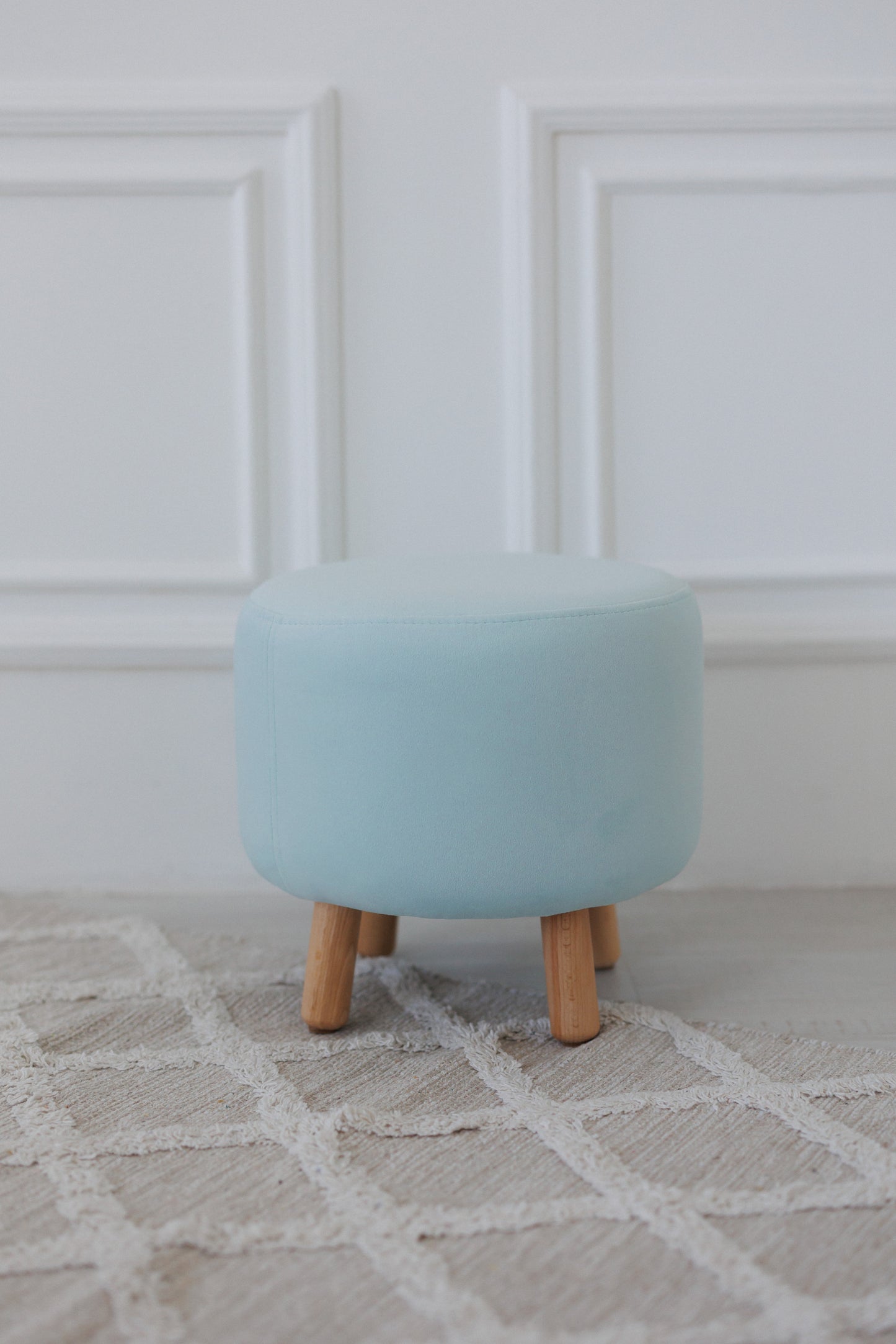 Velour pouf for children and adults, Aquamarine