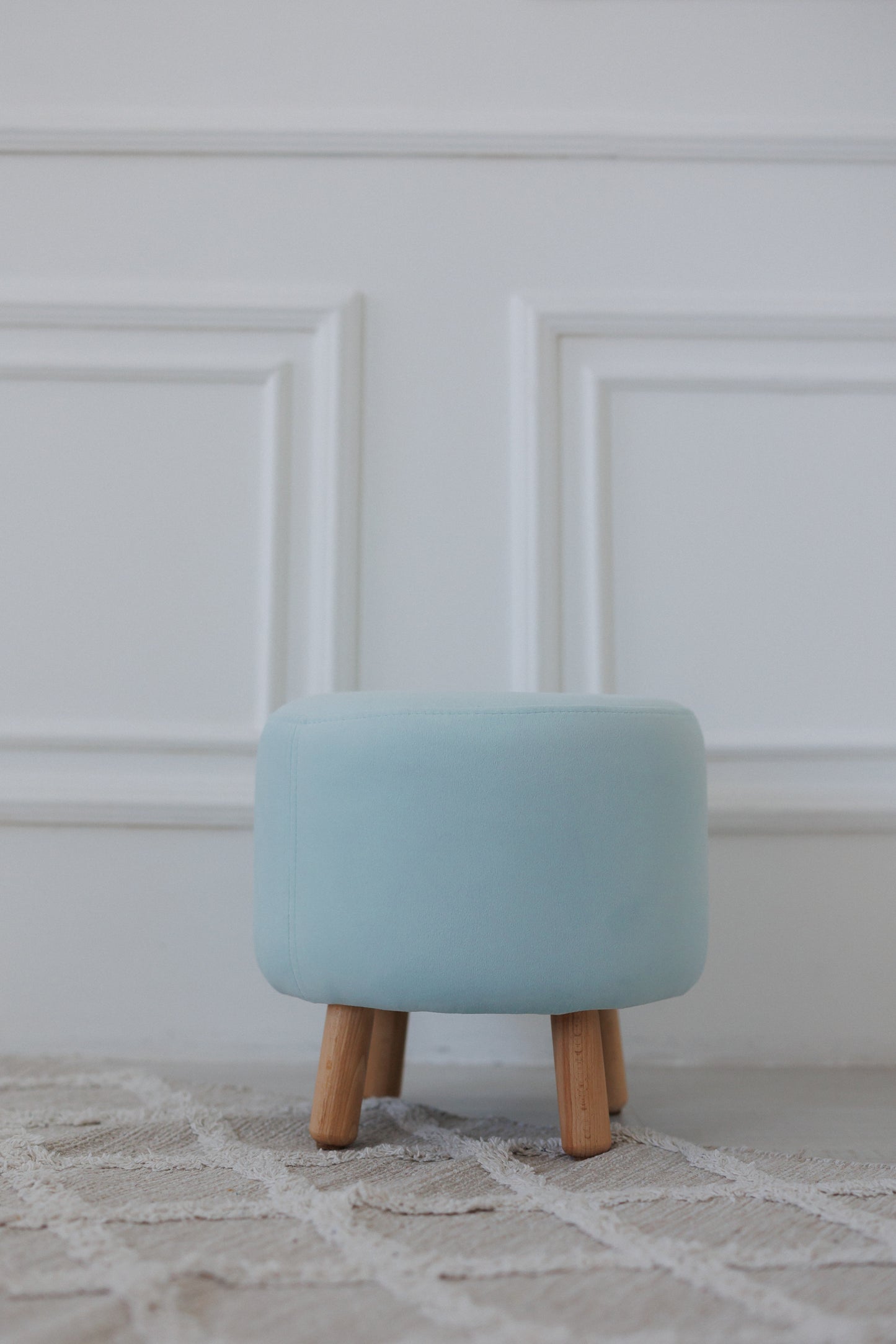 Velour pouf for children and adults, Aquamarine