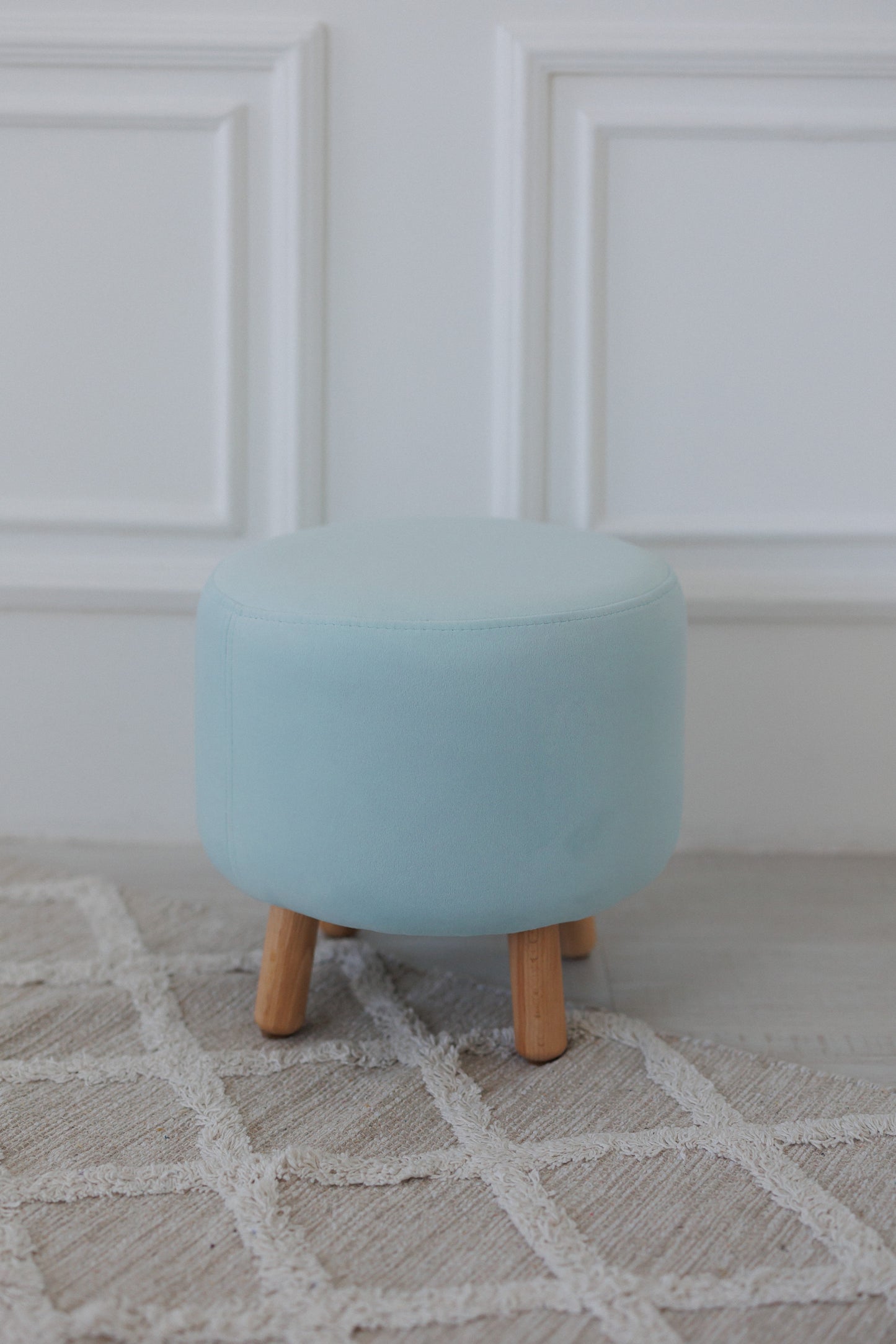 Velour pouf for children and adults, Aquamarine