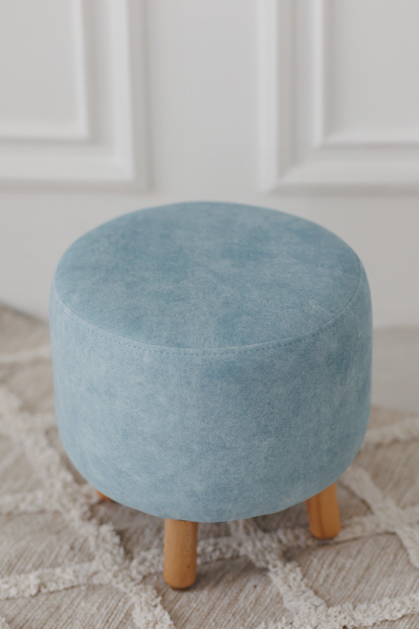 Velour pouf for children and adults, Sky blue