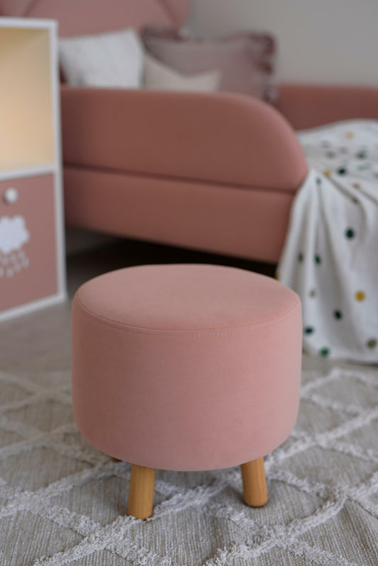 Velour pouf for children and adults, Pink