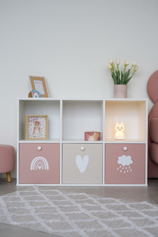 Children's rack 6-compartment / 3-drawer, Pink