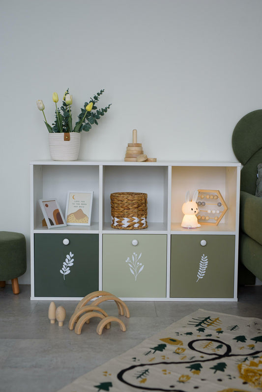 Children's rack 6-compartment / 3-drawer, Green