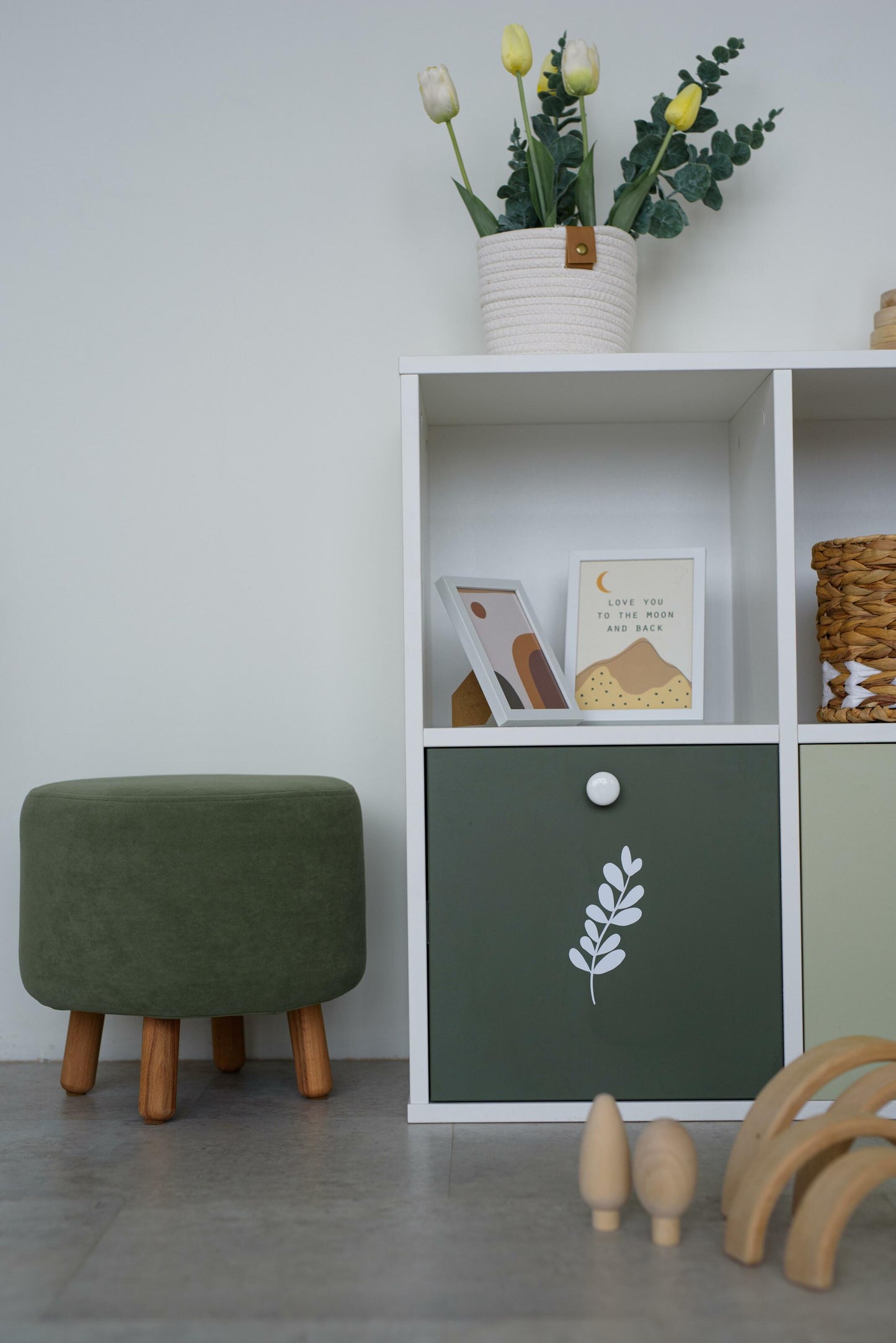 Children's rack 6-compartment / 3-drawer, Green