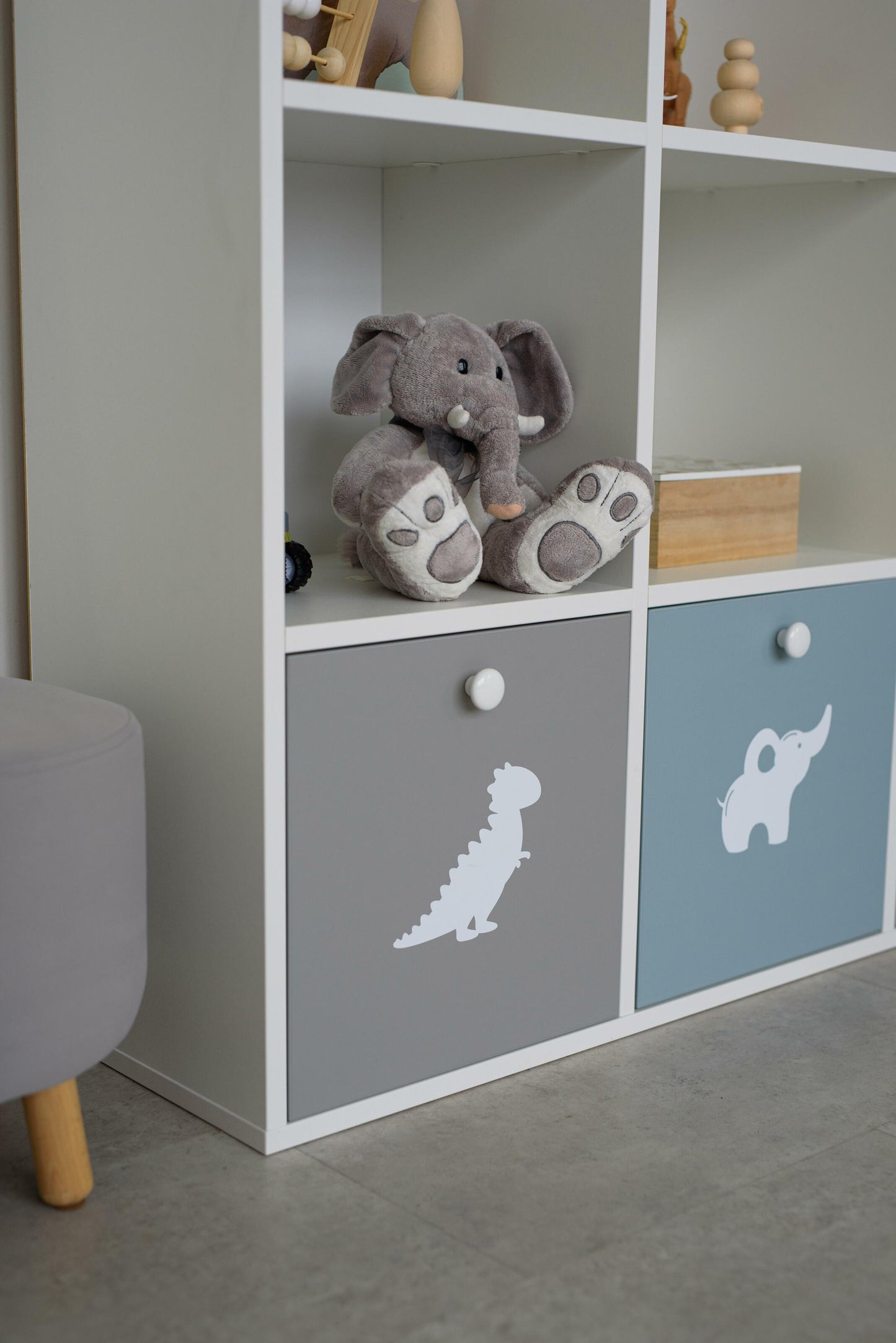 Children's rack 9-compartment / 3-drawer , Cyan