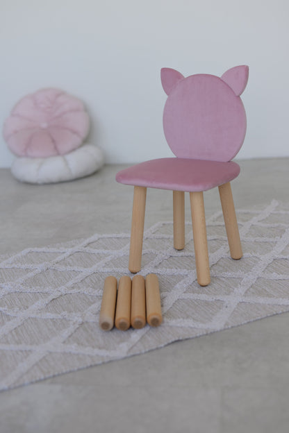 Children's soft chair Cat, 3-5 years old, 105-115 cm, Soft pink