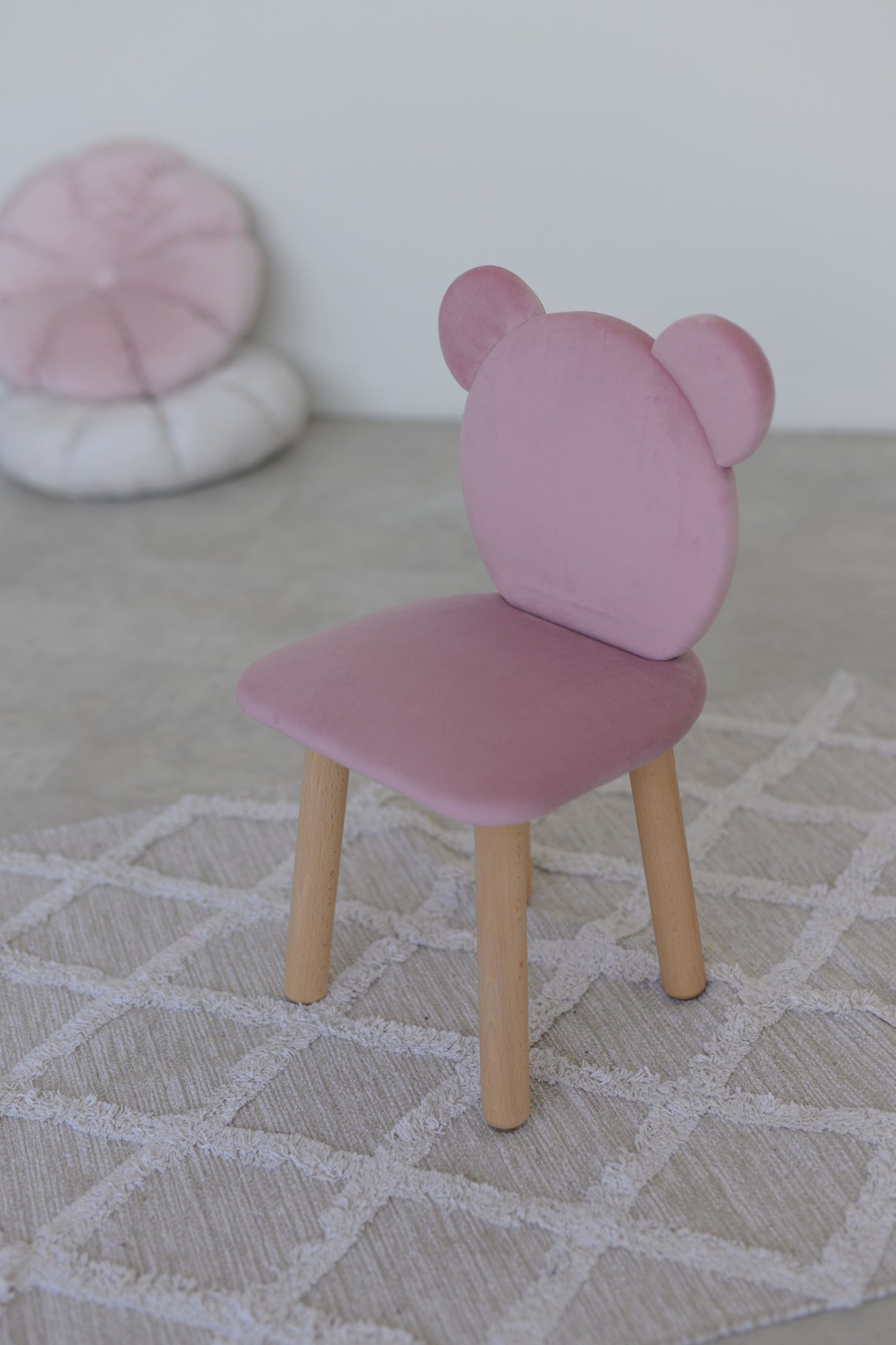 Children's soft chair Bear, 5-7 years old, 115-125 cm, Soft pink