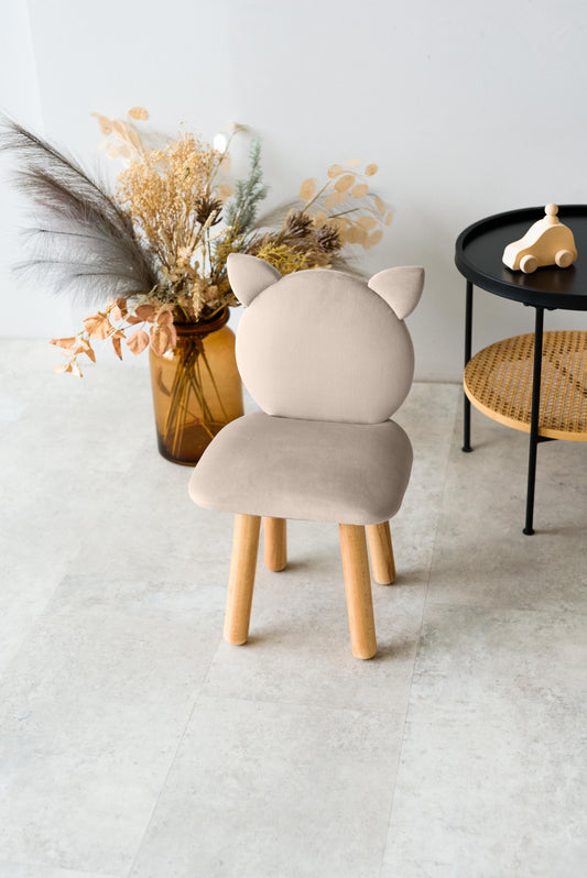 Children's soft chair Cat, 5-7 years old, 115-125 cm, Latte