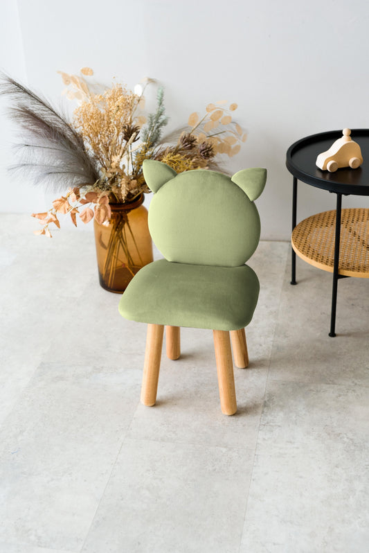 Children's soft chair Cat, 5-7 years old, 115-125 cm, Olive
