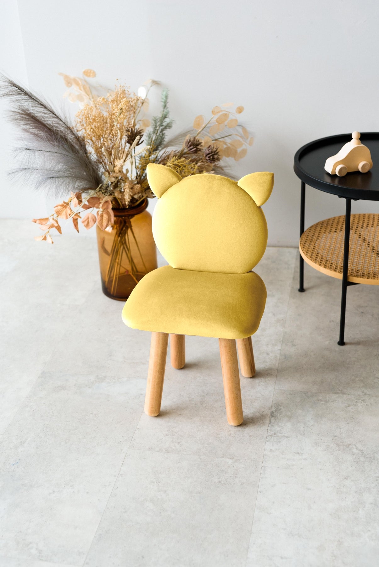 Children's soft chair Cat, 2-4 years old, 90-105 cm, Yellow