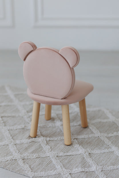 Children's soft chair Bear, 5-7 years old, 115-125 cm, Powdered