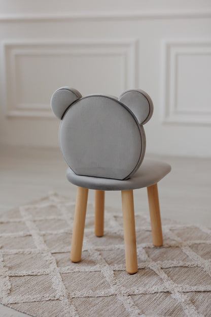 Children's soft chair Bear, 3-5 years old, 105-115 cm, Gray