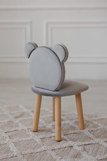 Children's soft chair Bear, 5-7 years old, 115-125 cm, Gray