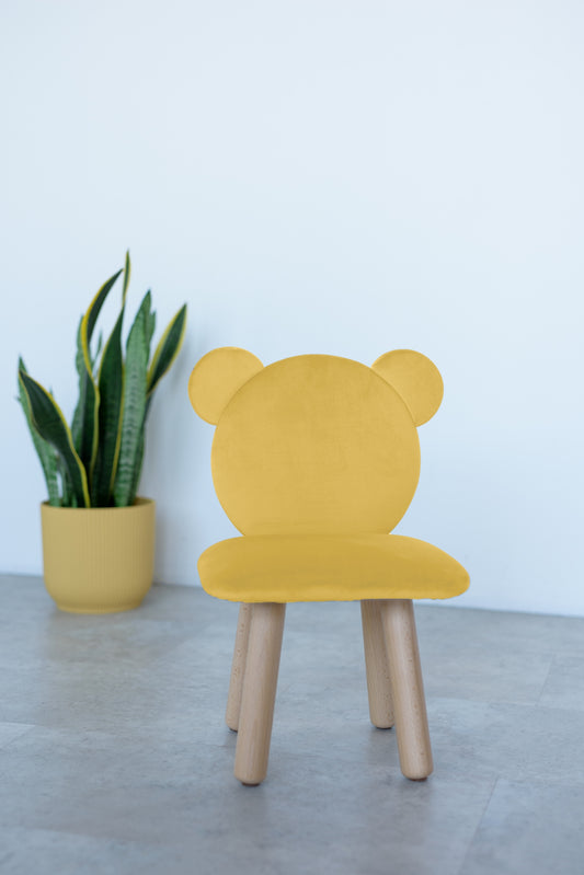Children's soft chair Bear, 5-7 years old, 115-125 cm, Yellow