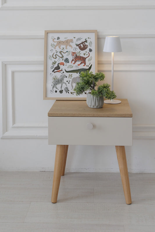 Dreamer Wood bedside table, Satin