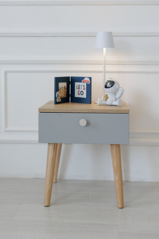 Dreamer Wood bedside table, Grey