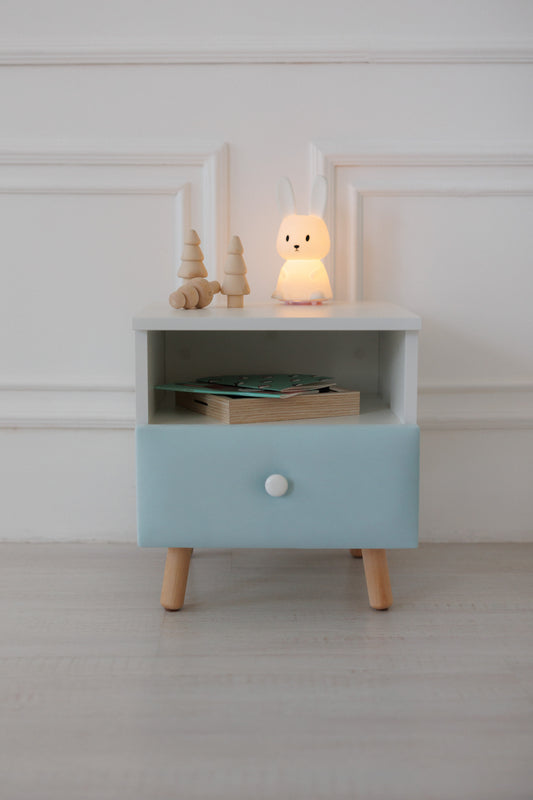 Children's bedside table with a drawer, Aquamarine