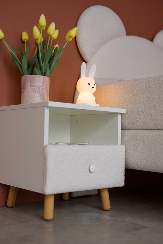 Children's bedside table with a drawer, Bukle Milk