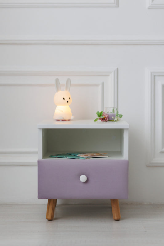 Children's bedside table with a drawer, Lilac