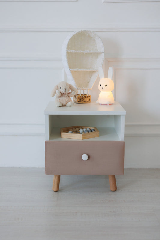 Children's bedside table with a drawer, Cocoa
