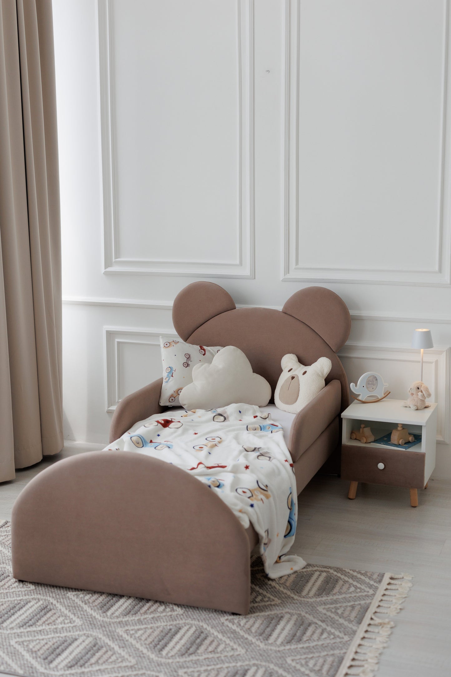 Children's bedside table with a drawer, Mocca