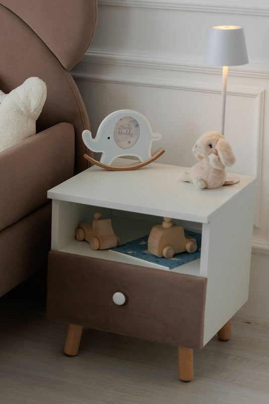 Children's bedside table with a drawer, Mocca