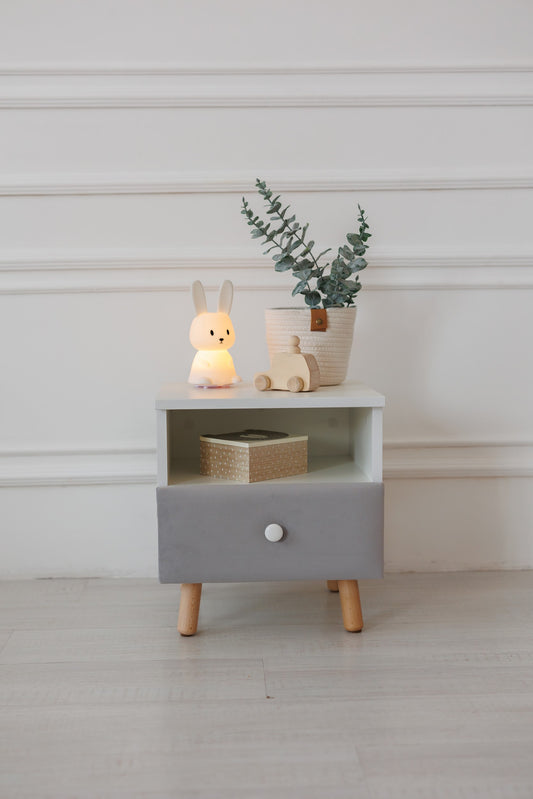 Children's bedside table with a drawer, Smoky Gray