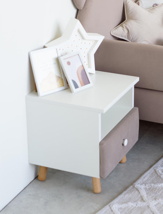 Children's bedside table with a drawer, Cappuccino