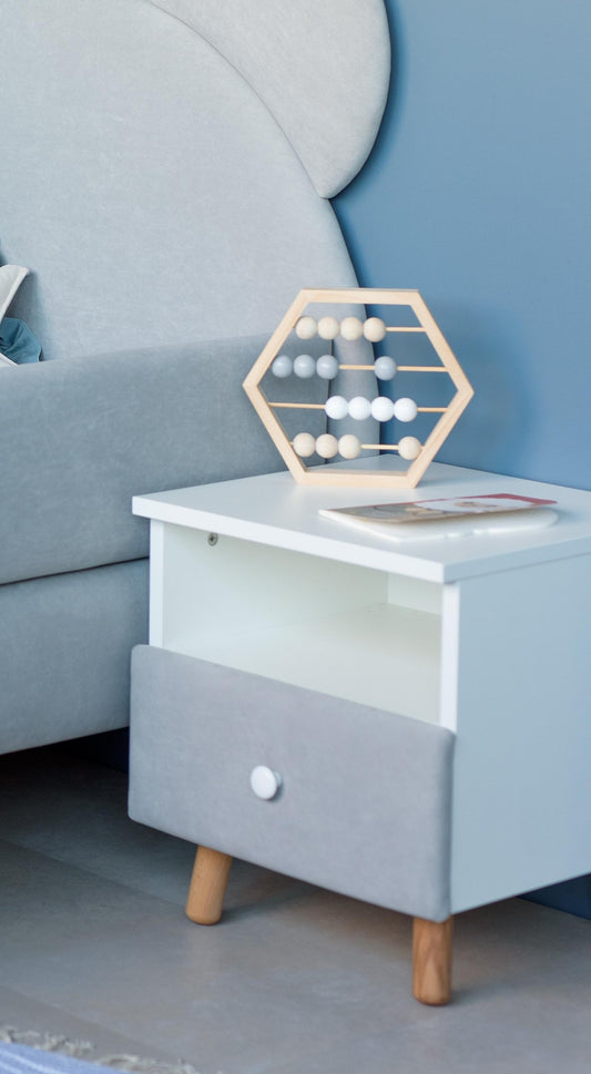 Children's bedside table with a drawer, Gray